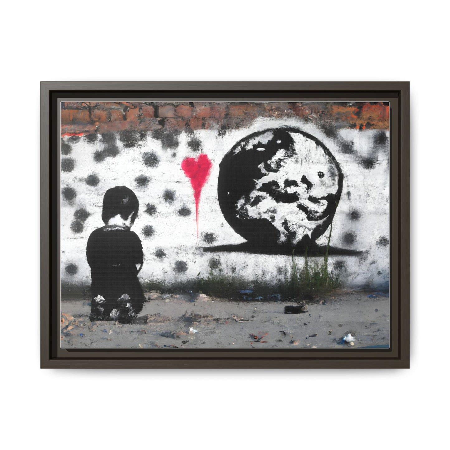 Framed Matte Canvas Art - Love for the World - Wall Decor for Home and Office