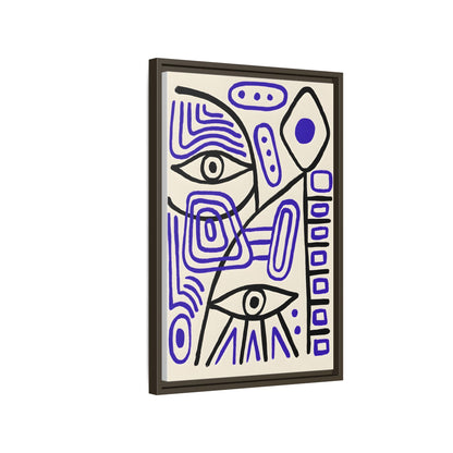 Abstract Line Art Canvas Print - Modern Black and Purple Framed Artwork