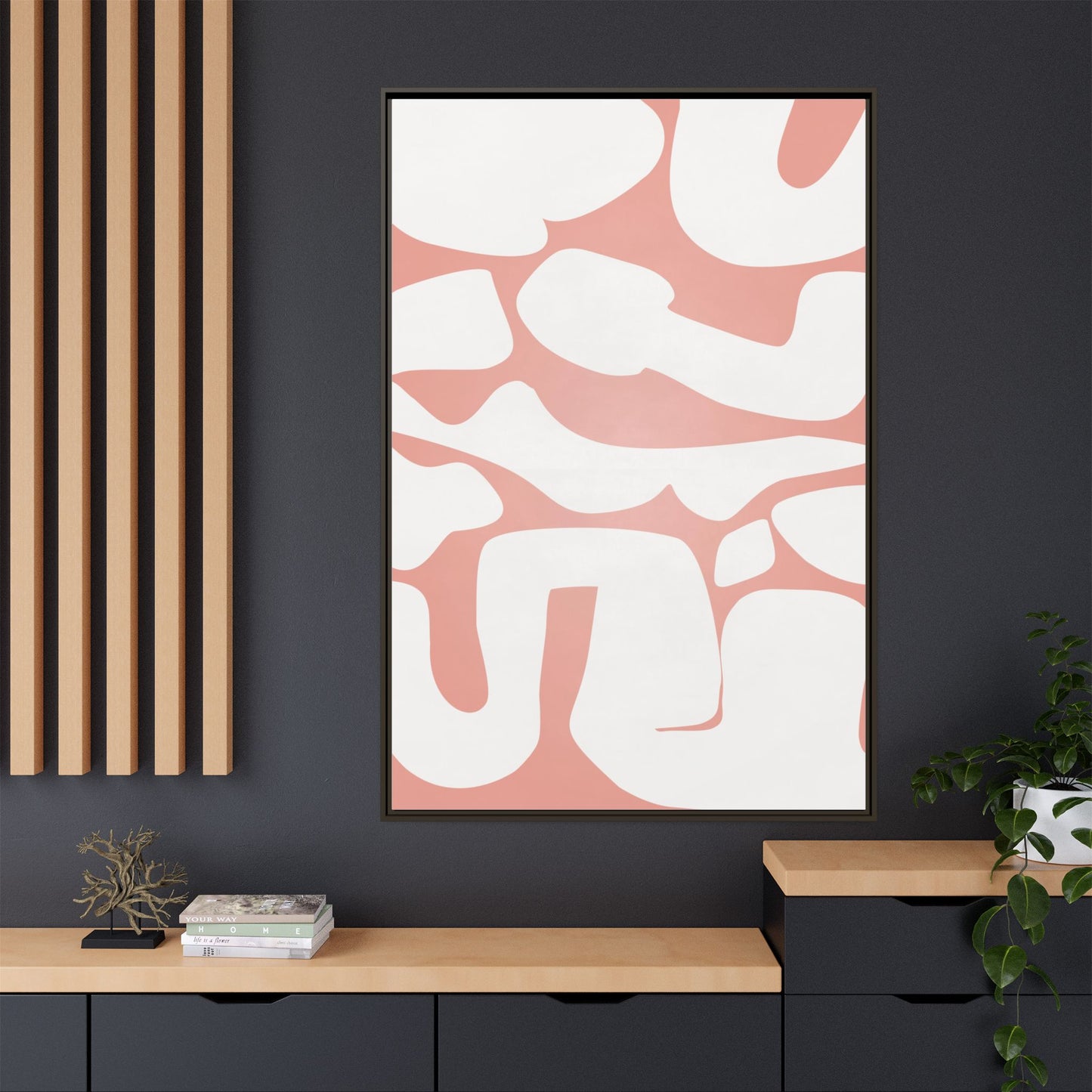 Modern Abstract Framed Canvas Art - Multi-Color Wall Decor