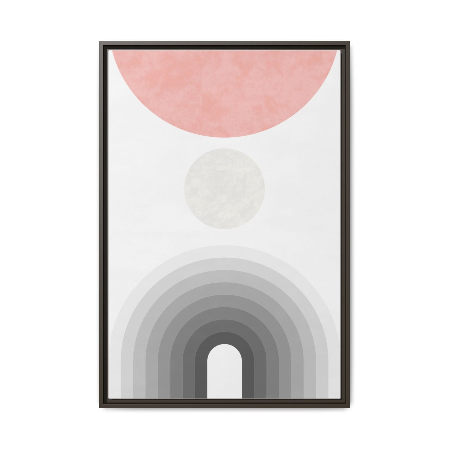 Minimalist Framed Matte Canvas Print - Abstract Circle & Gradient Design
