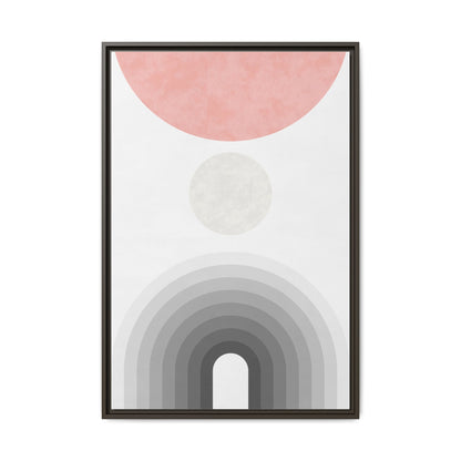 Minimalist Framed Matte Canvas Print - Abstract Circle & Gradient Design