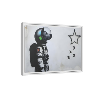 Astronaut Wall Art - Framed Matte Canvas Print for Dreamers and Space Enthusiasts