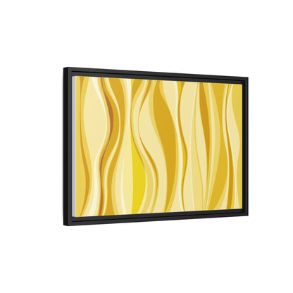 Modern Abstract Framed Art Print, Yellow Wave Canvas, Home Décor, Wall Art, Minimalist Design, Gift for Her, Art for Living Room
