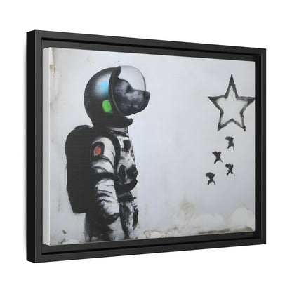 Astronaut Wall Art - Framed Matte Canvas Print for Dreamers and Space Enthusiasts