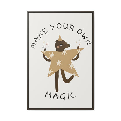 Magic-Inspiring Framed Canvas Art | Home Decor, Wall Art, Inspirational Gift, Bear Decor, Kids Room Artwork