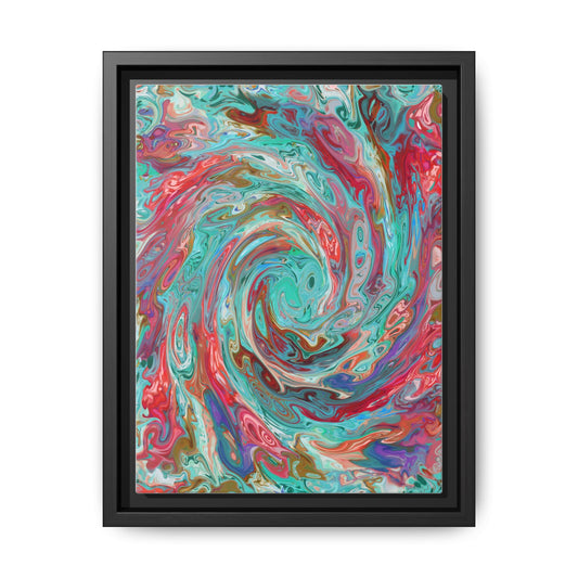 Vibrant Swirl Art Print - Multi-Color Framed Canvas Decor