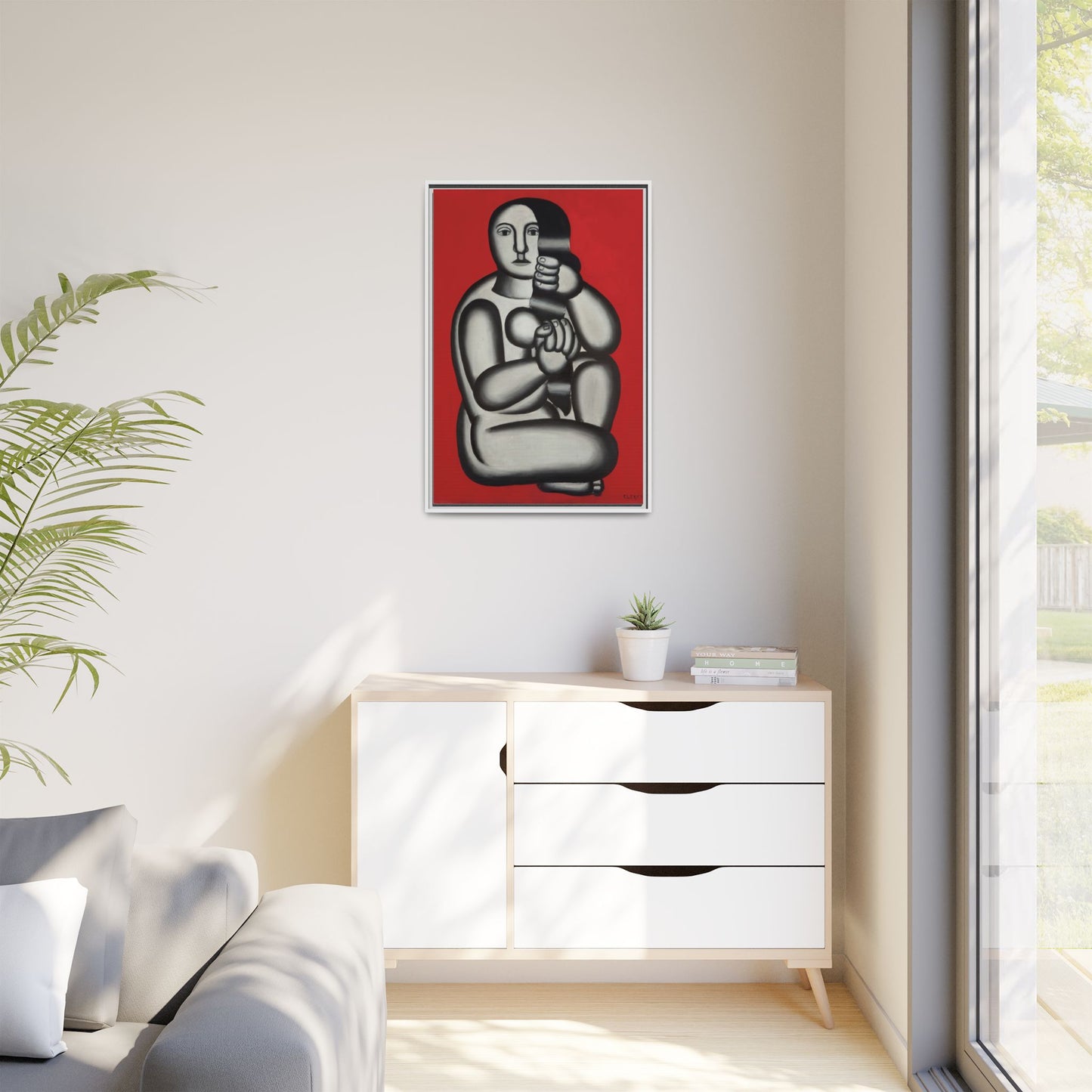 Modern Art Framed Canvas Print, Abstract Art Wall Decor, Minimalist Home Decoration, Unique Gift for Art Lovers, Pop Art Styling