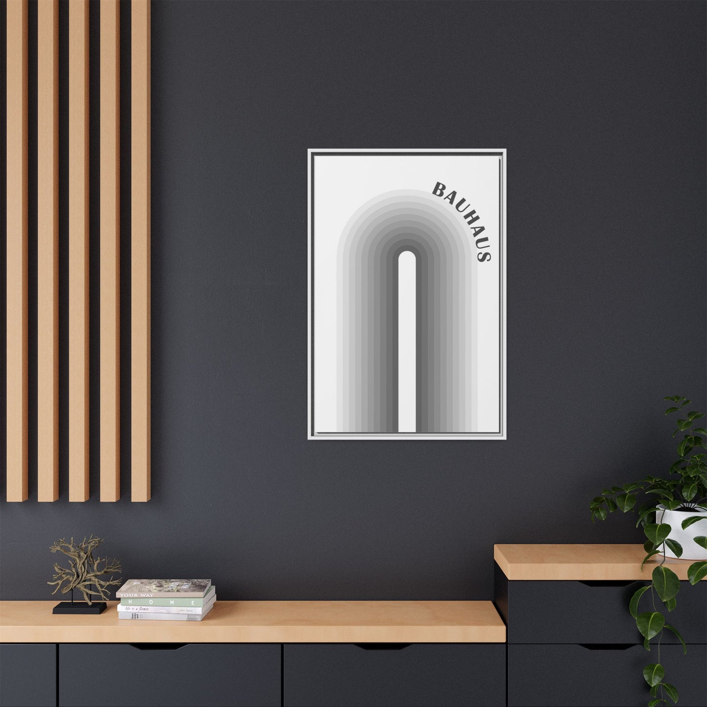 Bauhaus Framed Matte Canvas Art - Modern Geometric Wall Decor
