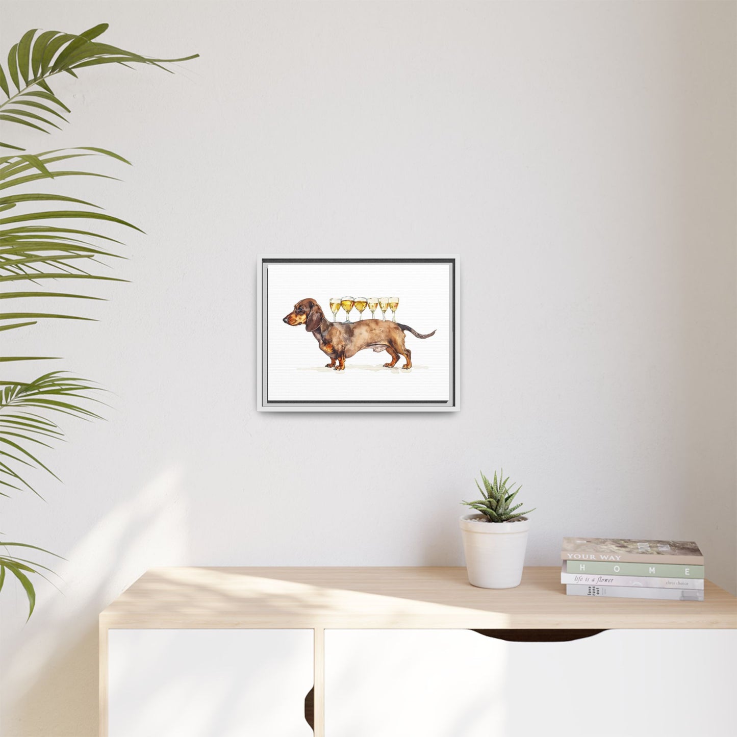 Dachshund Drink Art Print, Framed Wall Decor, Dog Lovers Gift, Pet Lover Decor, Funny Dog Art, Home Bar Decoration